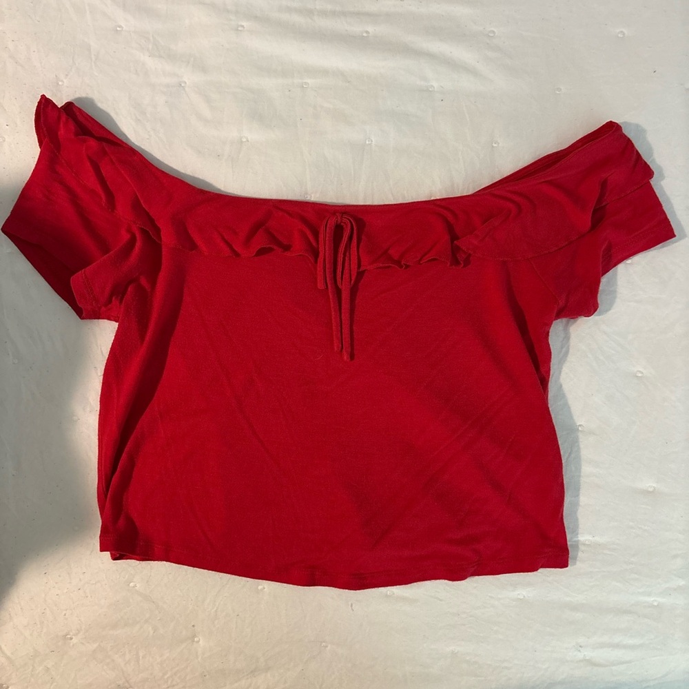 Red Off-Shoulder Women's Top